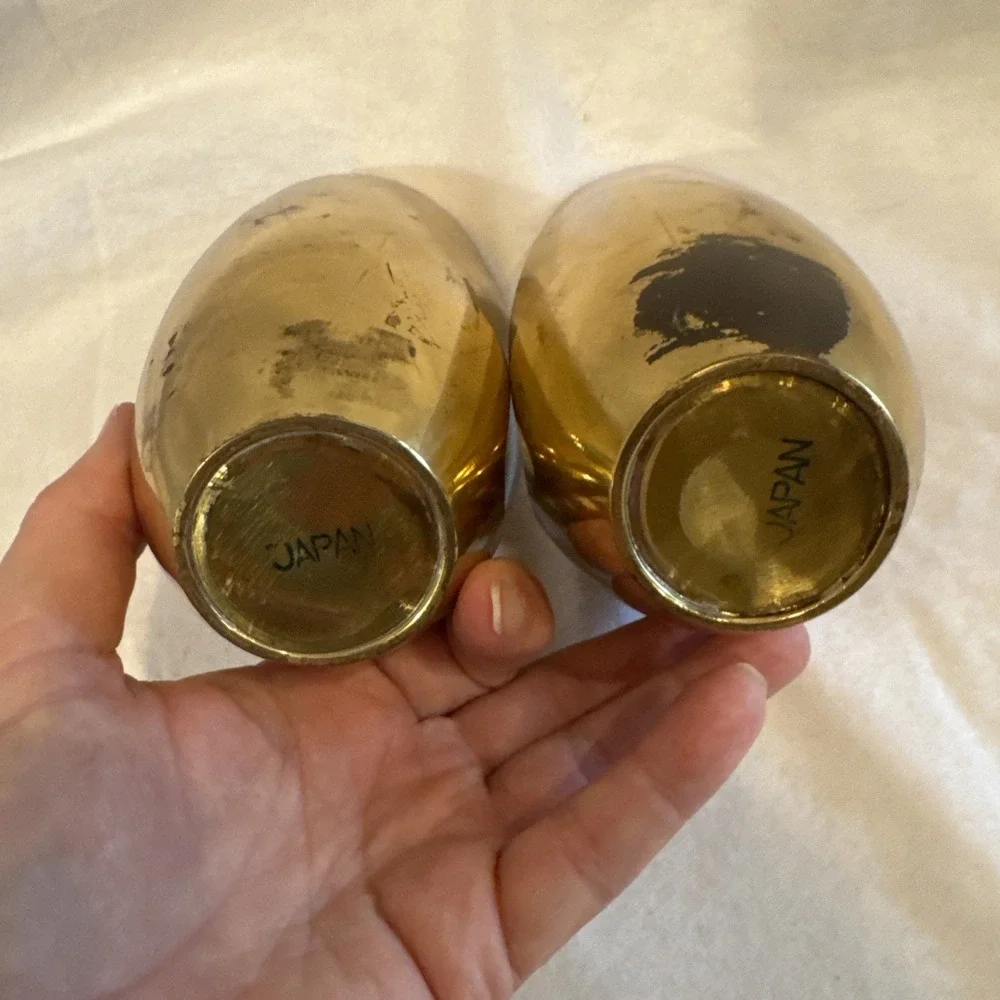Vintage Pair of Brass Walking Candle Holders Minimalist Made In Japan 6